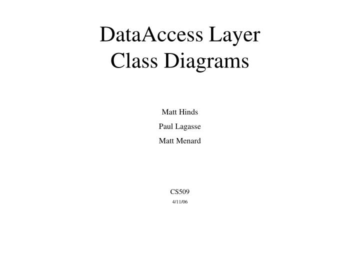 dataaccess layer class diagrams
