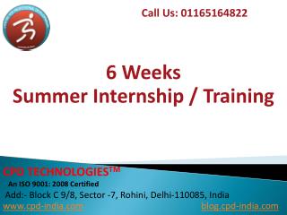 6 Weeks Summer Internship Training in Delhi