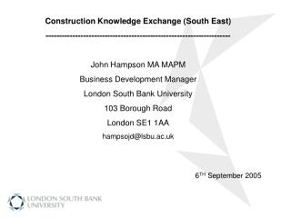 Construction Knowledge Exchange (South East)