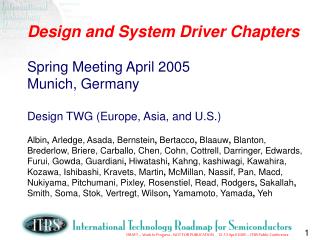 2005 Spring Deliverables