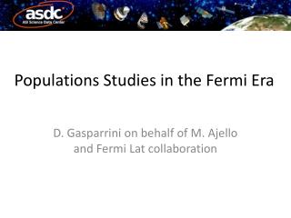 Populations Studies in the Fermi Era