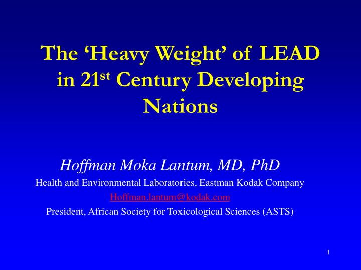 the heavy weight of lead in 21 st century developing nations