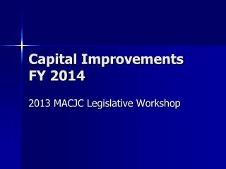 Capital Improvements FY 2014