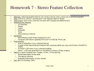 Homework 7 - Stereo Feature Collection