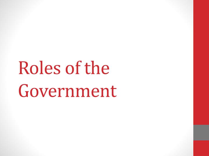 roles of the government
