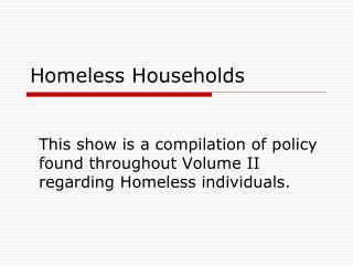 Homeless Households