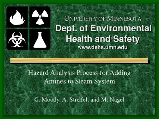 U NIVERSITY OF M INNESOTA Dept. of Environmental Health and Safety dehs.umn