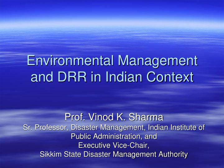 environmental management and drr in indian context