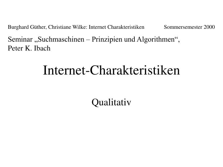 internet charakteristiken