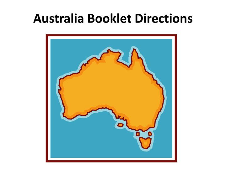 australia booklet directions