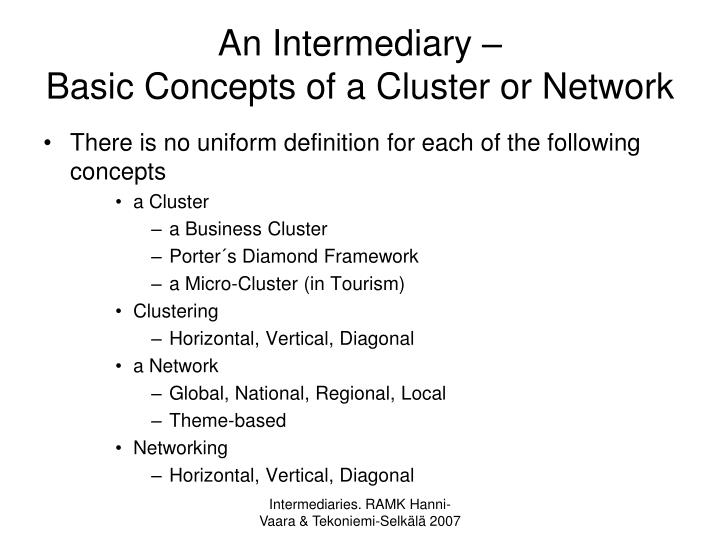 an intermediary basic concepts of a cluster or network