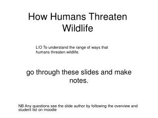 How Humans Threaten Wildlife