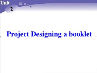 Project Designing a booklet