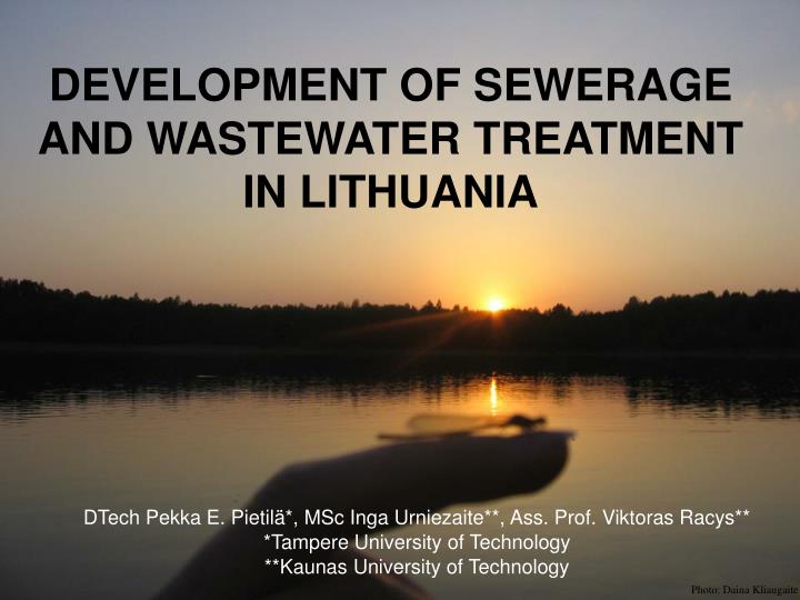 development of sewerage and wastewater treatment in lithuania