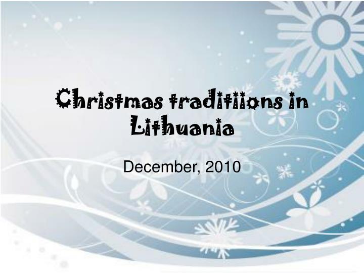 christmas traditiions in lithuania