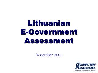 Lithuanian E-Government Assessment