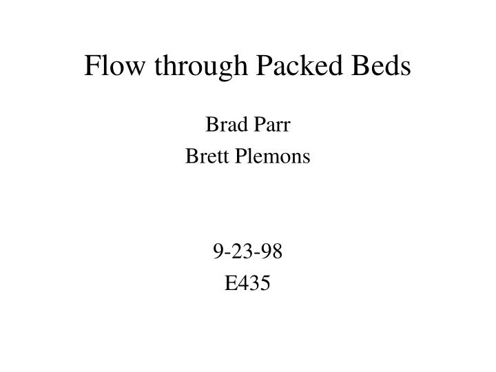 flow through packed beds