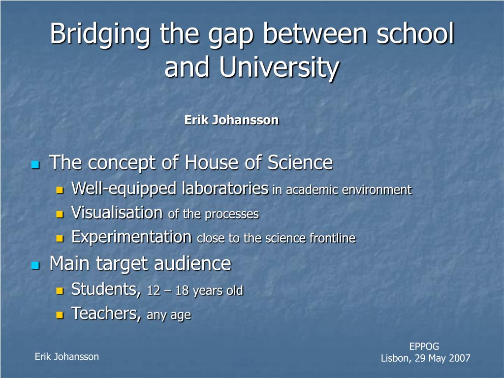 PPT - Bridging the gap between school and University PowerPoint ...