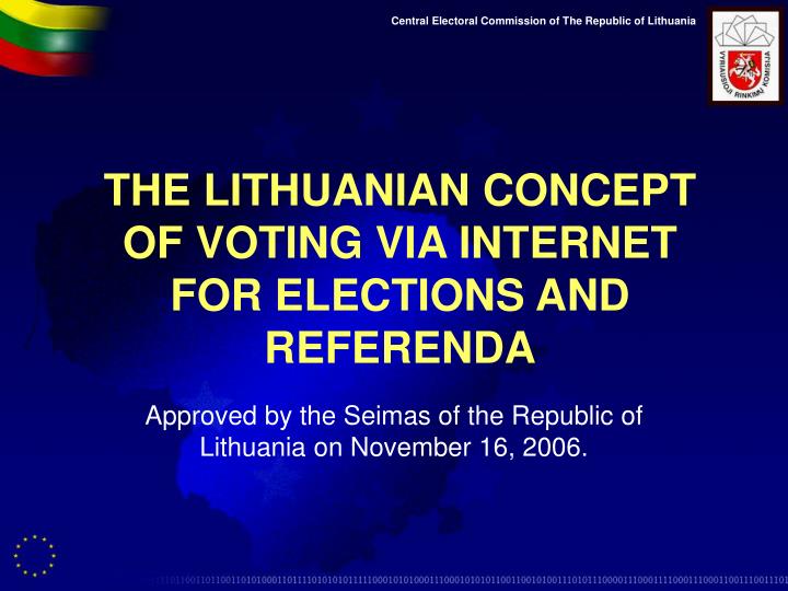 the lithuanian concept of voting via internet for elections and referenda