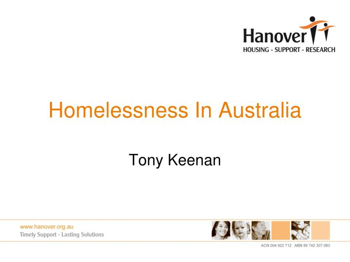 homelessness in australia