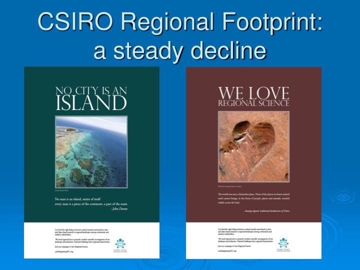 csiro regional footprint a steady decline