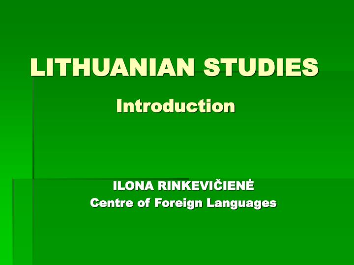 lithuanian studies