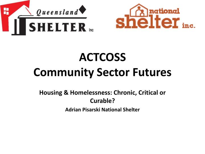 actcoss community sector futures