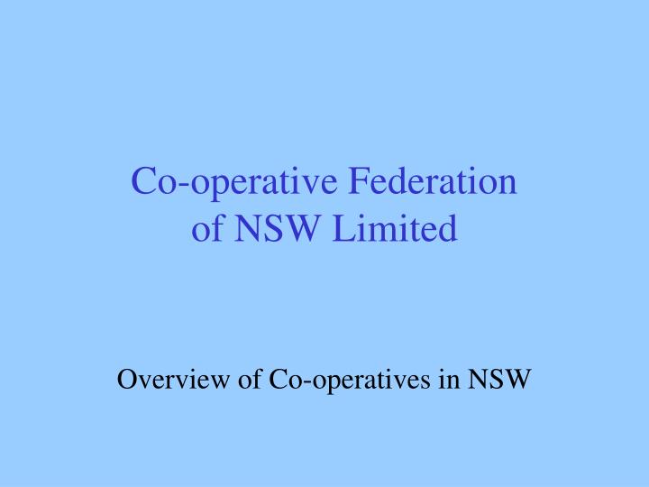 co operative federation of nsw limited