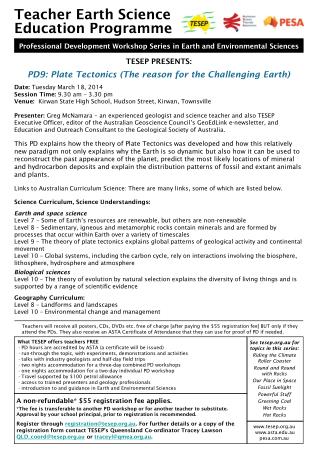 TESEP PRESENTS: PD9: Plate Tectonics (The reason for the Challenging Earth)