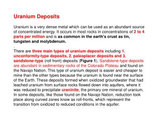 Uranium Deposits
