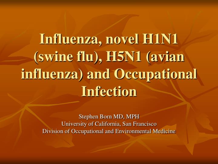 influenza novel h1n1 swine flu h5n1 avian influenza and occupational infection