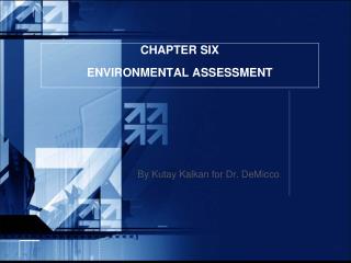 CHAPTER SIX ENVIRONMENTAL ASSESSMENT By Kutay Kalkan for Dr. DeMicco