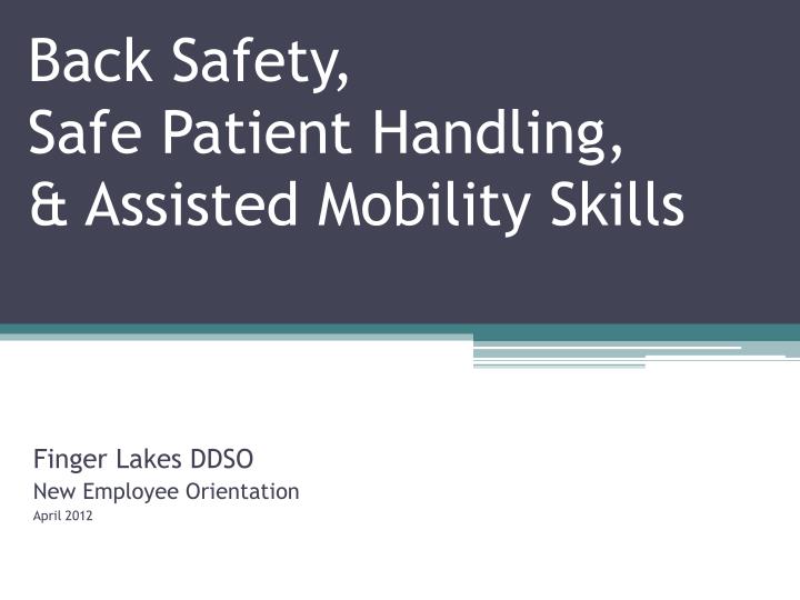 back safety safe patient handling assisted mobility skills