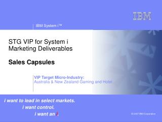 stg vip for system i marketing deliverables sales capsules