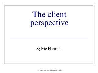 The client perspective