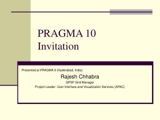 PRAGMA 10 Invitation