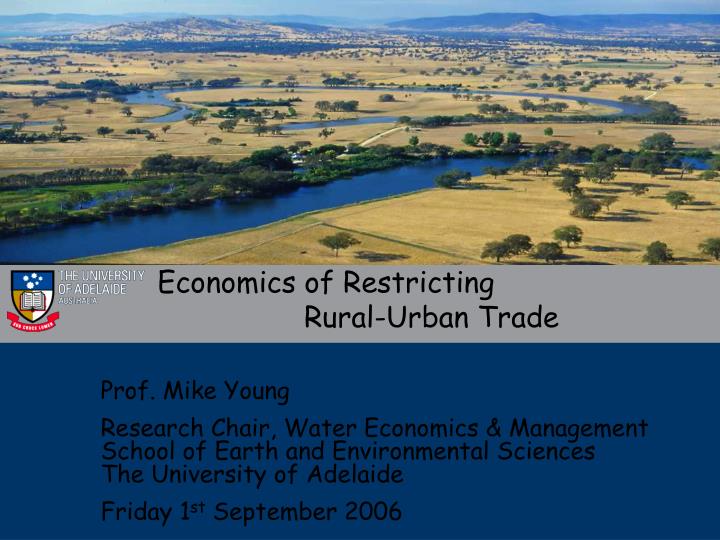 economics of restricting rural urban trade