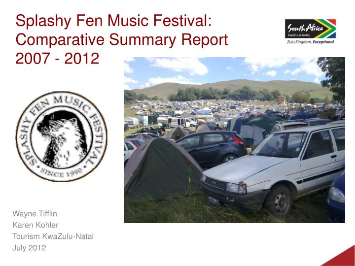 splashy fen music festival comparative summary report 2007 2012