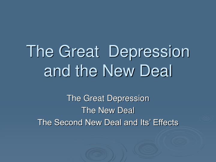 the great depression and the new deal