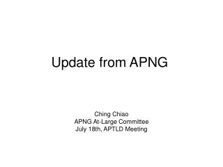 Update from APNG