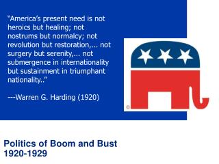 Politics of Boom and Bust 1920-1929