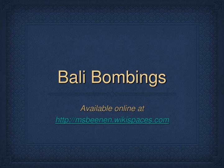 bali bombings