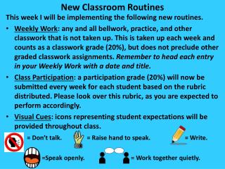 New Classroom Routines