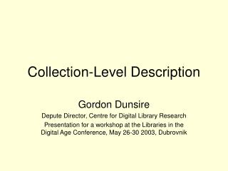 Collection-Level Description