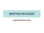 WRITING AN ESSAY - slide 1