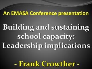 An EMASA Conference presentation