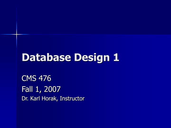 database design 1