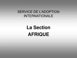 la section afrique