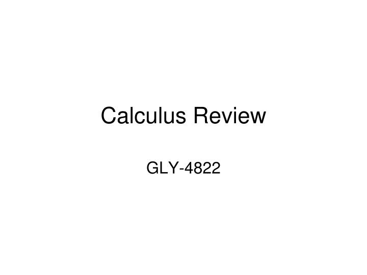 calculus review
