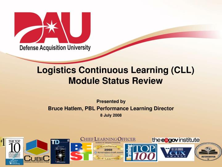 logistics continuous learning cll module status review
